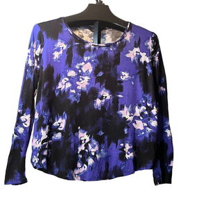 Simply Vera Vera Wang Floral Long-Sleeve Blouse Size L